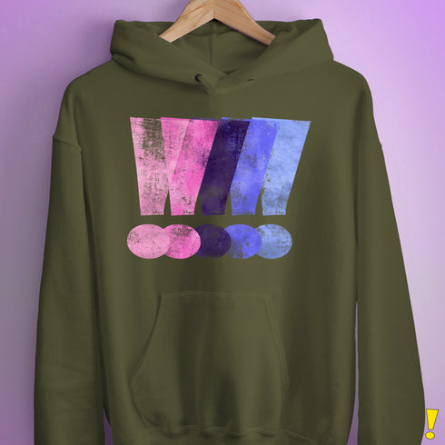 Distressed Omnisexual Pride Exclamation Points Hoodie - Army